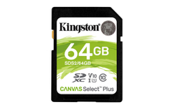 Fotoja e Kartë e memories Kingston Canvas Select Plus, SDXC, 64 GB, Class 10