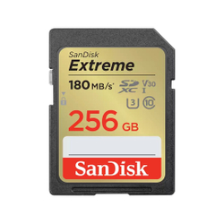 Fotoja e Kartë e memories SanDisk Extreme, SDXC, 256 GB, Class 10