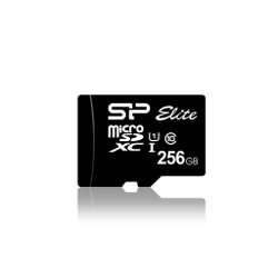 Fotoja e Kartë e memories Silicon Power Elite, MicroSDXC, 256 GB, Class 10 + përshtatës SD