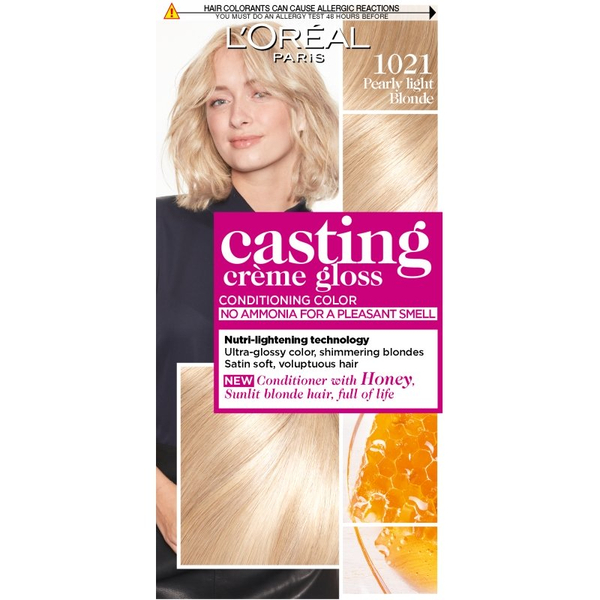 Fotoja e Ngjyrë për flokë L'Oreal Paris Casting, 1021 Pearly Light Blonde, 48 ml