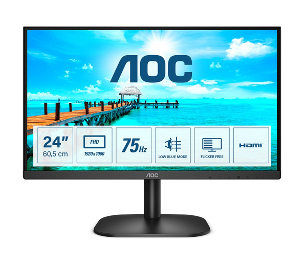 Fotoja e Monitor AOC B2 24B2XHM2, 23.8", 1920 x 1080, Full HD, 75 Hz, i zi