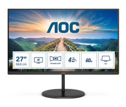 Fotoja e Monitor AOC V4 U27V4EA, 27", 3840 x 2160, 4K Ultra HD, 60 Hz, i zi