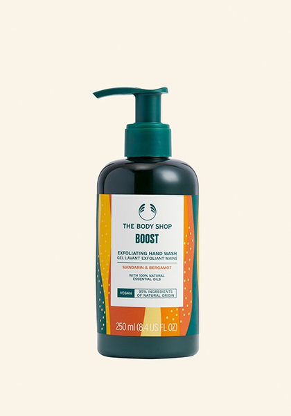 Fotoja e Sapun i lëngët për duar The Body Shop, boost, pastrues & eksfoliues për duar, 250 ml