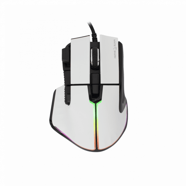 Fotoja e Maus Gaming White Shark,Marrok ,RGB, 12000dpi, i bardhë