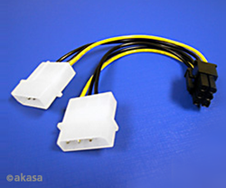 Fotoja e Kabllo për burim energjie Aksa Molex x2 - PCIe 6-pin, 0.1m