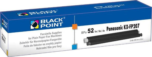 Fotoja e Folie ngjyruese Black Point TTR Fax BPPA52 Panasonic KX - FA 52 (BTPA052EB), 2 rolle