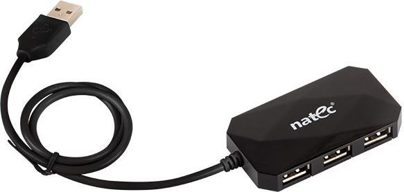 Fotoja e USB HUB Natec 4 USB 2.0 ports (NHU-0647), e zezë