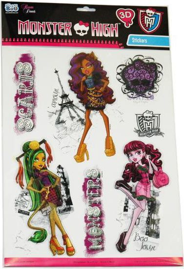 Fotoja e Ngjitëse dekorative Euro Trade 3D Monster High, 6 copë