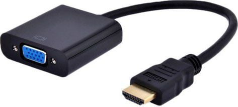 Fotoja e Konvertues HDMI Gembird D-Sub (VGA) 0.15m (A-HDMI-VGA-04), e zezë