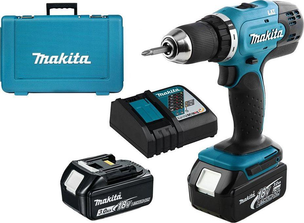 Fotoja e Burmashinë Makita DDF453RFE 220 x 79 x 244 mm 18 V 2 x 3, e zezë / kaltër