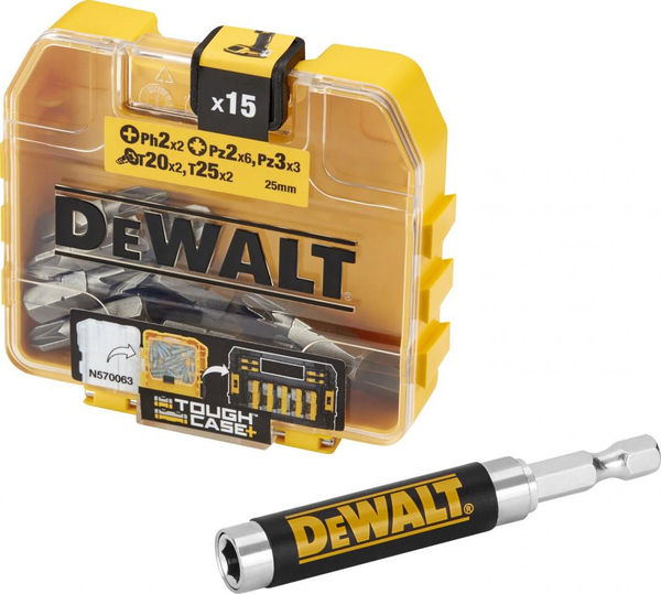 Fotoja e Set majash DeWalt, 15 copë + pjesë montuese magnetike (DT71511)