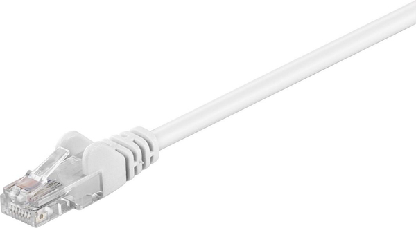 Fotoja e Kabllo patchcord Goobay (68508), U / UTP, CAT.5e, CCA, 5 m, e bardhë