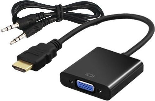 Fotoja e Rregullator Elmak HDMI AV - D-Sub (VGA) + Jack, 3.5mm, i zi