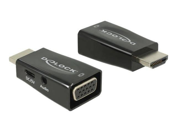 Fotoja e Përshtatës DeLock, HDMI - VGA + Jack 3.5mm, i kaftë