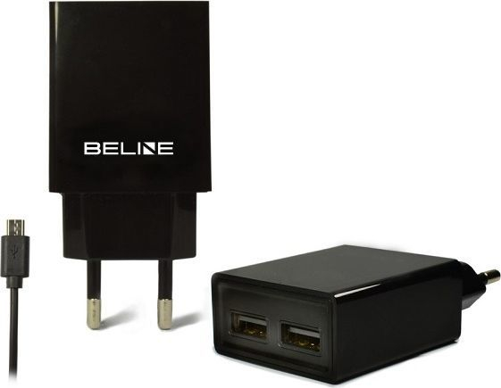 Fotoja e Karikues Beline 2xUSB + microUSB, 2A, i zi