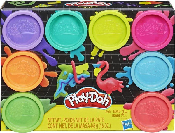 Fotoja e Set me plastelina Play-Doh 8 ngjyra Neon (E5044/E5063)