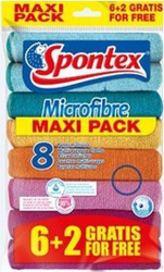 Fotoja e Lecka pastrimi Spontex Microfibre, 6 + 2 copë, shumëngjyrëshe