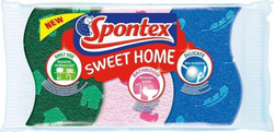 Fotoja e Set sfungjera Spontex Zmywak Cellulose Sweet Home, 3 copë, shumëngjyrësh