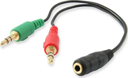 Fotoja e Kabllo EQUIP Jack 3.5mm x 2 0.2m (147941), e zezë