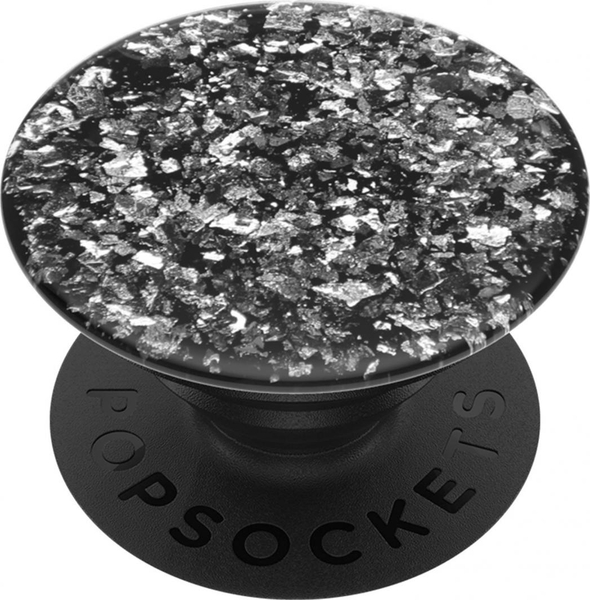 Fotoja e Mbajtëse gishti për celular PopSockets Pop Foil Confetti Gen. 2, e argjendtë/zezë