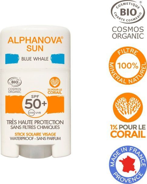 Fotoja e Krem mbrojtës i diellit Alphanova Sun SPF50+ Blue Whale, 12 g