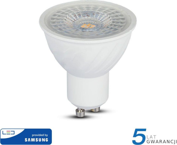 Fotoja e Llambë LED V-TAC SAMSUNG VT-247, 6,5W GU10 3000K, 480lm A + 110st, e bardhë