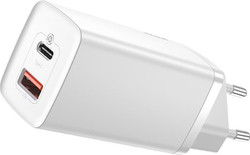 Fotoja e Adapter Baseus GaN2 Lite Fast PPS 65W USB, i bardhë