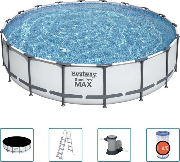 Fotoja e Pishinë me aksesorë Bestway Pool Steel Pro MAX, 549x122 cm