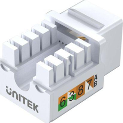 Fotoja e Portë e modulit Unitek Keystone RJ-45 cat.6 UTP (T012A), e bardhë