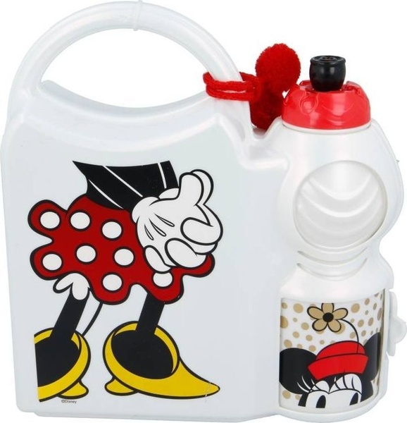 Fotoja e Kuti dreke dhe shishe uji Mickey Mouse dhe Minnie Mouse, 400 ml, e bardhë