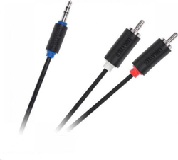 Fotoja e Kabllo Cabletech KPO3952-5 Jack cable 3.5 - 2 rca 5m, e zezë