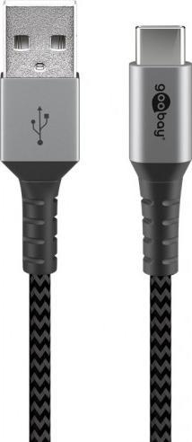 Fotoja e Kabllo Goobay USB A - USB C, 1m, e hirtë