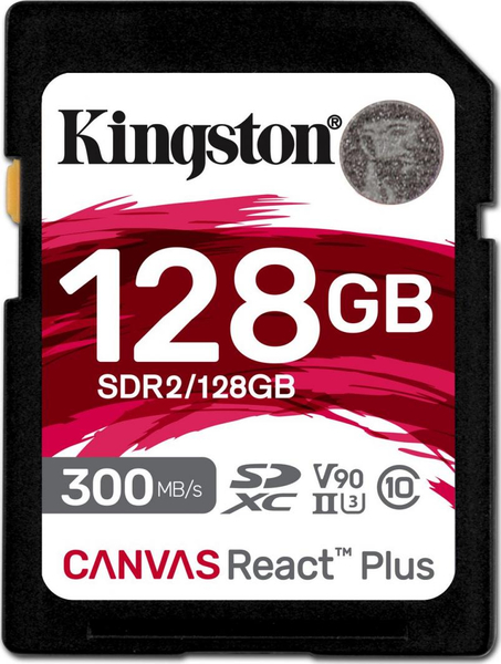 Fotoja e Kartë memorie Kingston Canvas React Plus SDXC Card 128 GB Class 10 UHS-II / U3 V90 (SDR2 / 128GB)