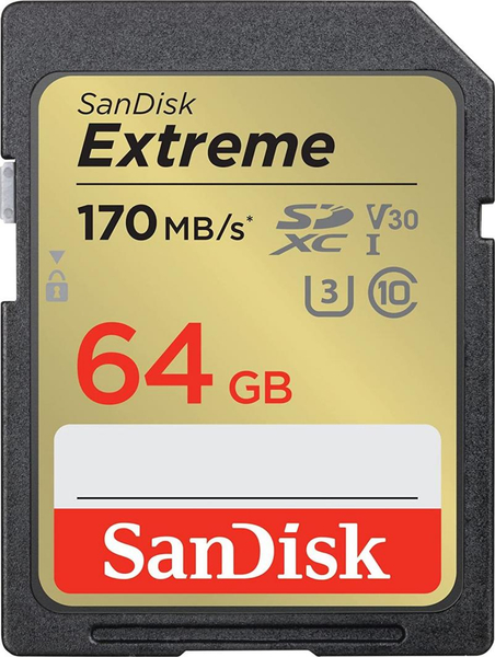 Fotoja e Kartë e memories SanDisk Extreme, SDXC, 64 GB, Class 10