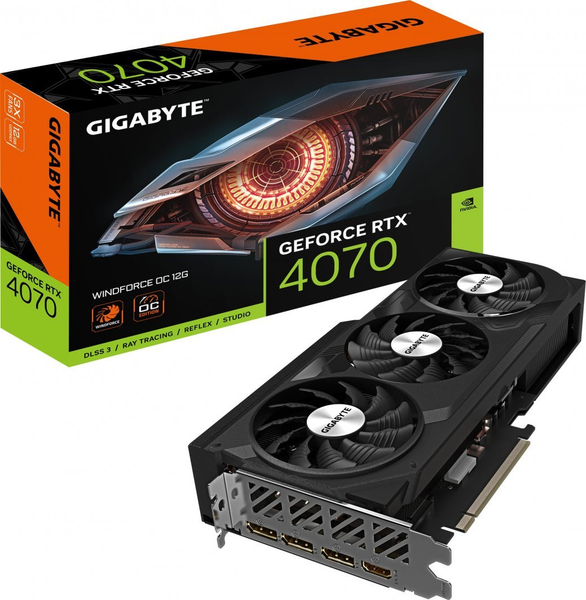 Fotoja e Kartelë grafike Gigabyte GeForce RTX 4070 WindForce OC, 12GB GDDR6X