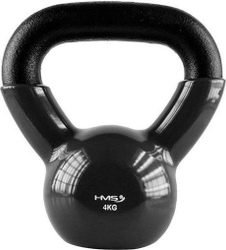 Fotoja e Peshë për ushtrime e gomuar Kettlebell HMS, 4 kg, e zezë