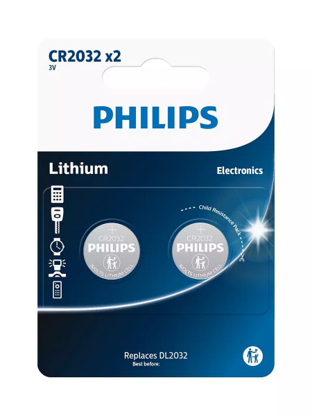 Fotoja e Bateri Philips CR2032P2/01B, mini lithium / 2