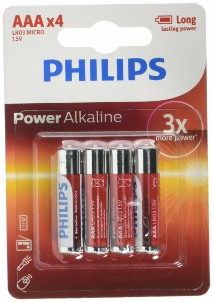 Fotoja e Bateri Philips LR03P4B/10, power alkaline AAA / 4