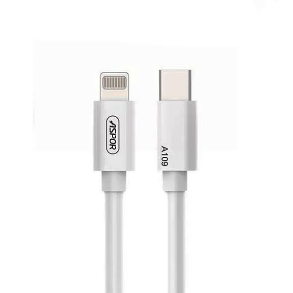 Fotoja e Kabllo fast charge Aspor A109, USB-C/ Lighting, 1m, 2.0A