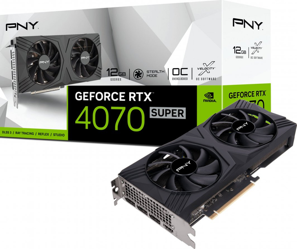 Fotoja e Kartelë grafike PNY GeForce RTX 4070 SUPER Verto OC Dual Fan 12GB GDDR6X