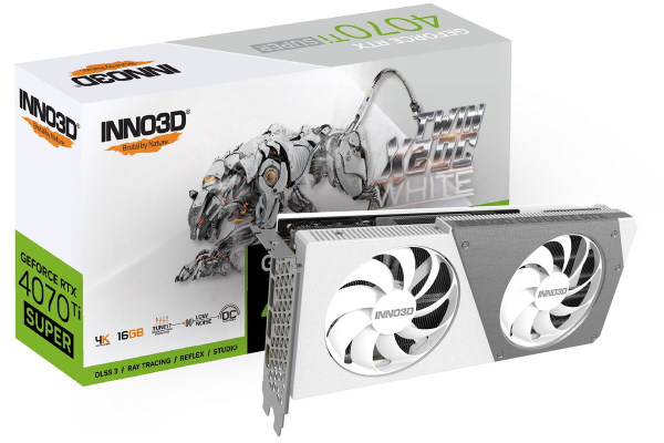 Fotoja e Kartelë grafike Inno3D GeForce RTX 4070 Ti SUPER Twin X2 OC White 16GB GDDR6X