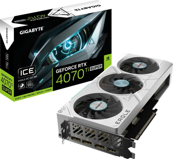 Fotoja e Kartelë grafike Gigabyte GeForce RTX 4070 Ti SUPER Eagle OC Ice 16GB GDDR6X