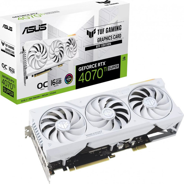 Fotoja e Kartelë grafike Asus TUF Gaming GeForce RTX 4070 Ti SUPER OC BTF White 16GB GDDR6X