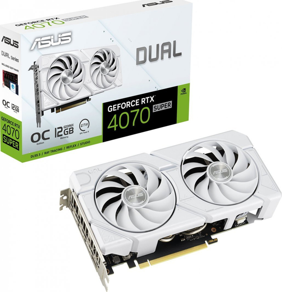 Fotoja e Kartelë grafike Asus Dual GeForce RTX 4070 SUPER EVO White OC 12GB GDDR6X