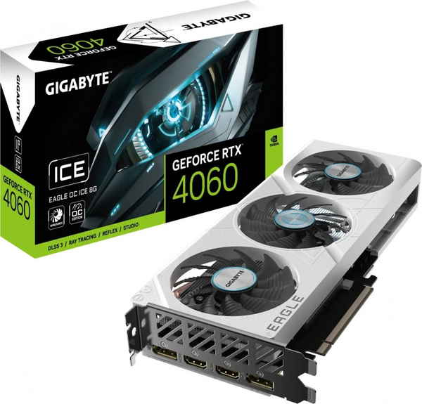 Fotoja e Kartelë grafike Gigabyte GeForce RTX 4060 Eagle OC Ice 8GB GDDR6