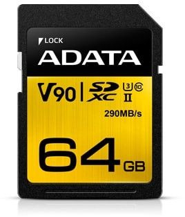 Fotoja e Kartë e memories ADATA SDXC Premier One 64GB 290/260MB/s UHS-II U3