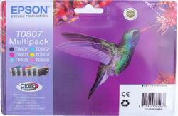 Fotoja e Ngjyrë për printer Epson T0807 / C13T08074011, cyan / magenta / e verdhë / e zezë