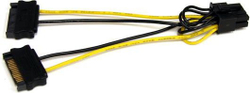 Fotoja e Kabllo StarTech SATA 15-pin - PCIe 8-pin, 0,15 m, e verdhë