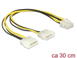 Fotoja e Kabllo Delock Molex x2 - ATX/EPS, 0.3 m, e verdhë