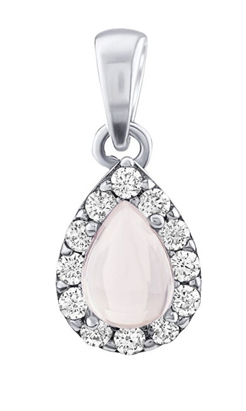 Fotoja e Stoli për qafore për femra Silvego Brisa Rose Quartz and Brilliance Zirconia JJJ1141PRO, e argjendtë/rozë